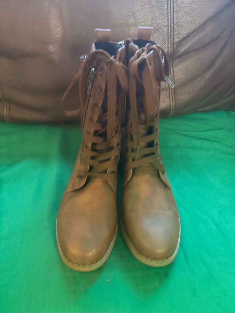 Women’s Brown Lace-Up Combat Boots